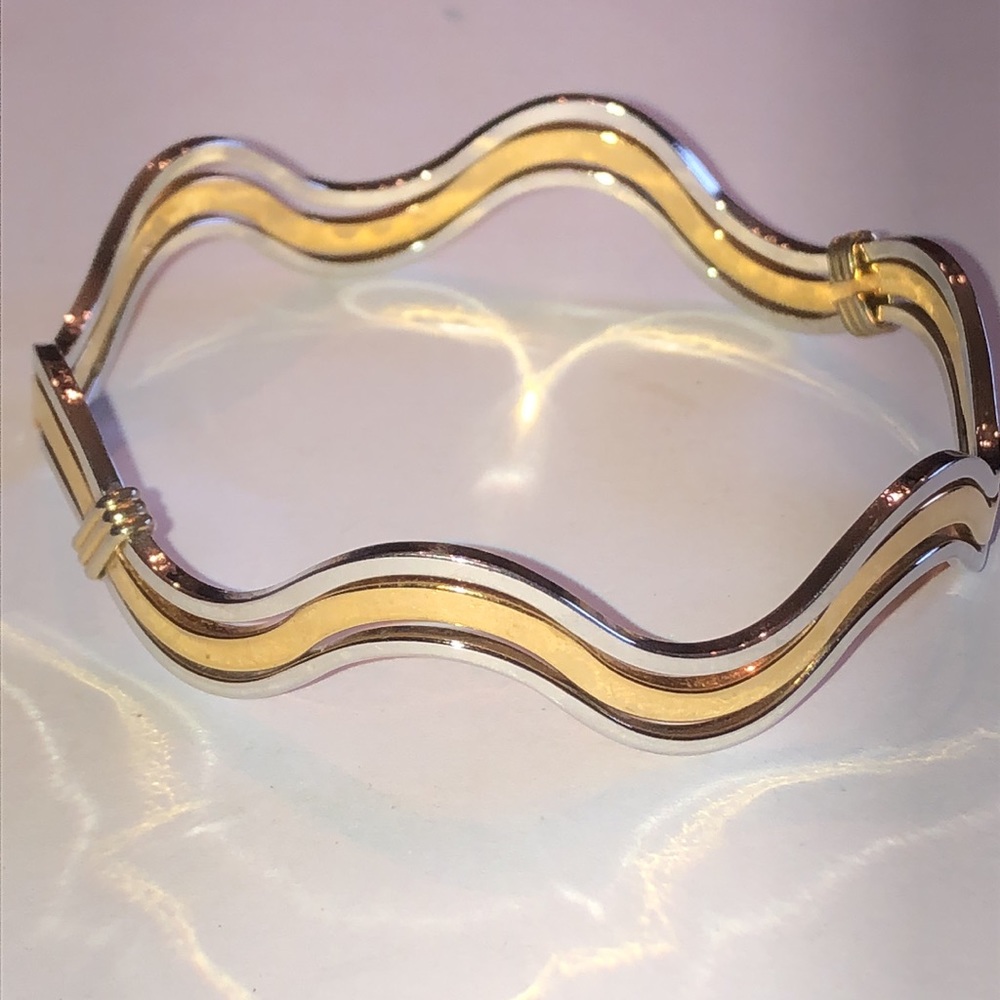 Vintage Gold & Silver Tone Avon Wavy Bracelet